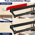 Black Paper Towel Holder Under Cabinet, Adhesive Paper Towel Holder Wall Mount - Image 5