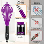 HOTEC 4 Pieces Silicone Whisks for Cooking, Wire Balloon Whisks Egg Beater - Image 5