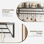 YATINEY Pot Rack, 30 Inch Wall Mounted Pot Rack, Kitchen Pot and Pan Organizer - Image 4
