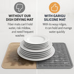 Silicone Drying Mat 16 × 12 – Dark Gray Non-Slip Sink Mat - Image 9