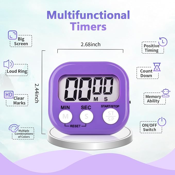 24 Pack Timers Magnetic Kitchen Timer Cooking Timers - Image 2