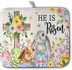 He is Risen Easter Dish Drying Mat by Kwlegh