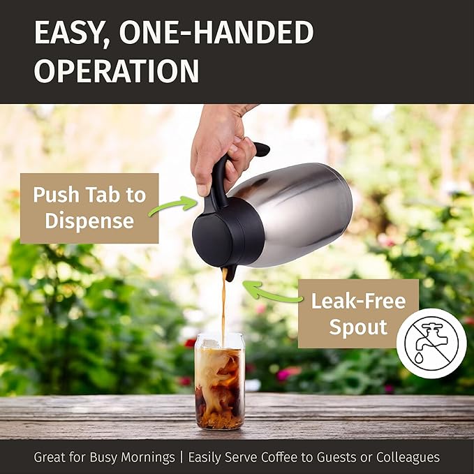 Thermal Coffee Carafe 2L / 68 oz – Updated 2025 Model – Insulated Stainless - Image 5