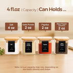 ComSaf 12Pcs Spice Jars with Labels, Glass Jar with Bamboo Lid, 4oz Airtight - Image 3