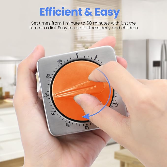 Orange Kitchen Timers for Cooking, Chef Cooking Timer Clock - Image 5