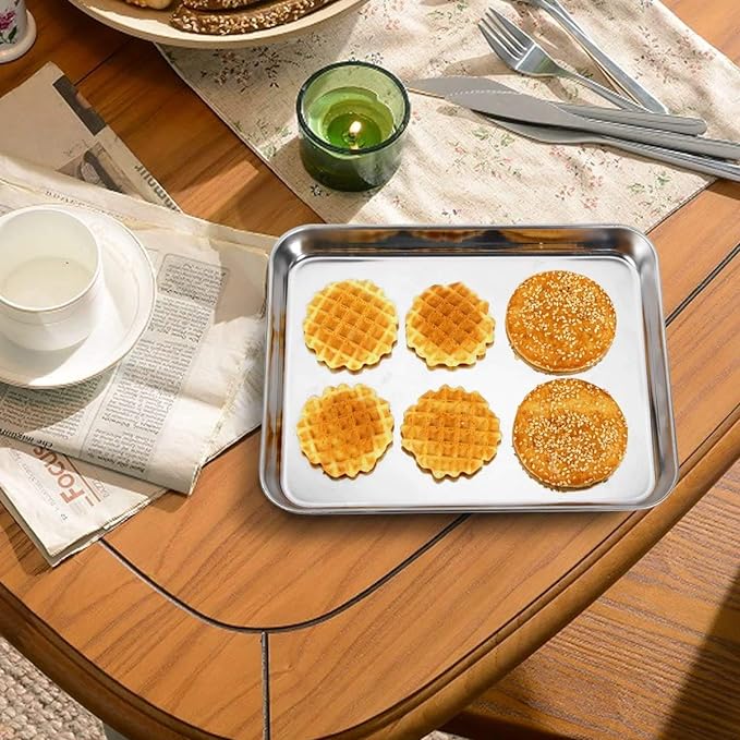 Baking Sheet with Rack Set, Wildone Stainless Steel Cookie Sheet Baking Pan - Image 6