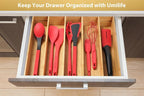 Umilife Expandable Kitchen Drawer Organizer, 2.5" High Bamboo Utensils - Image 6