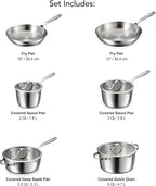 Tramontina Tempo Tri-Ply Base Stainless Steel 10-Piece Cookware Set - Image 3