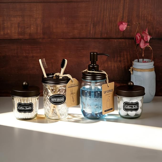 Amolliar Mason Jar Liquid Soap Dispensers, Rustproof Stainless Steel Mason Jar - Image 8