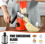 Geedel Rotary Cheese Grater, Kitchen Mandoline Vegetable Slicer - Image 5