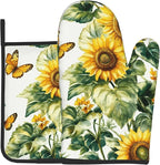 Sunflower Oven Mitts and Pot Holders Spring Summer Kitchen Accessories Set of 2 by DZGlobal
