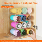 Lifewit Stackable Bottle Storage Organizer, Large Slot Water Bottle Tumbler Cup - Image 3