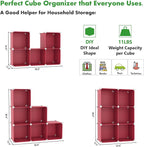 C&AHOME 6-Cube Storage Organizer, Stackable Storage Cubes Shelves, Portable - Image 2