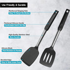Silicone Spatula and Cooking Spoon, 5 Pack Non-Stick Cooking Utensils - Image 3