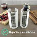 Mason Jar Lid Organizer | White Plastic Lid Storage Rack - Image 5
