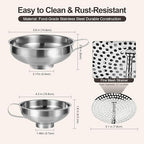 Canning Funnel with Strainer, Wide Mouth Canning Funnels - Image 3