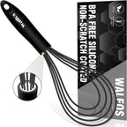 Walfos Silicone Flat Whisk, 11inch Flat Whisk Non Scratch Coated Flat Whisks by Walfos