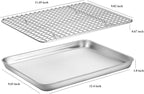 Baking Sheet with Cooling Rack Set, Deedro Stainless Steel Cookie Half Sheets - Image 2