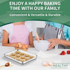 Baking Sheets Set of 2, HKJ Chef Cookie Sheets 2 Pieces & Stainless Steel - Image 7