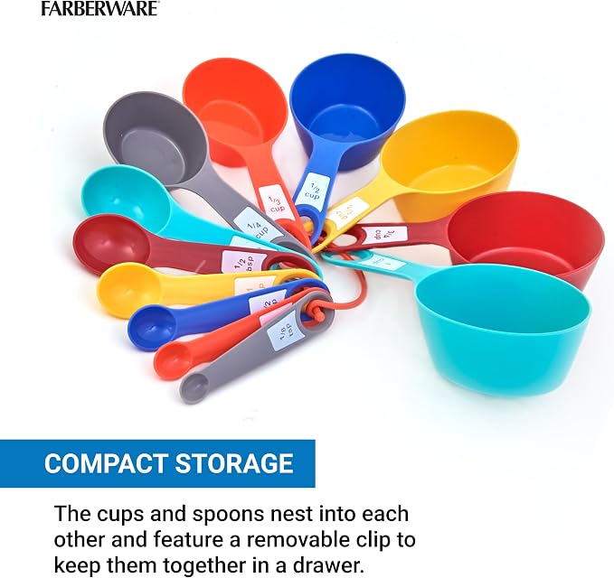 Farberware 12-Piece Measuring Cup and Spoon Set – Color-Coded Kitchen Measuring - Image 5