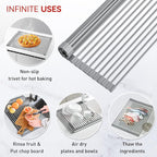 MERRYBOX Roll Up Dish Drying Rack, Silicone Wrapped Over The Sink Dish Rack - Image 6