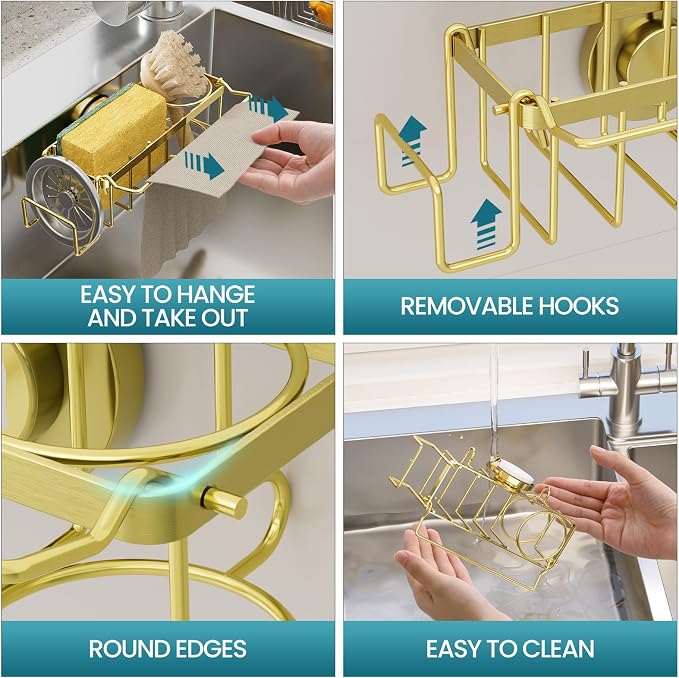 TAILI 4-in-1 Sponge Holder for Kitchen Sink - Image 5
