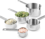 Stainless Steel Measuring Cups, Laxinis world 5 Piece Stackable Measuring Set - Image 3