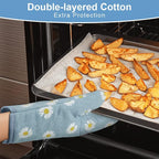 AUAUY Oven Mitts and Pot Holders, 392°F Heat Resistant Cooking Gloves and Hot - Image 4