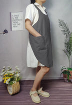 Cotton Cross Back Aprons Solid Color Cooking Kitchen Garden Smock - Image 6