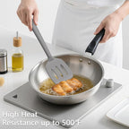 Coukre 3 Pack Silicone Spatula Set, High Heat Resistant, Fish Spatula, Solid & - Image 4
