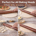 17 Inch French Rolling Pin, Wooden Dough Roller - Image 3