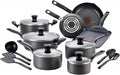 T-fal Initiatives Nonstick Cookware Set 18 Piece, Oven Broiler Safe 350F by T-falbrand