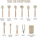 GreenLife 11 Piece Silicone Utensil Crock Set, Nonstick Kitchen Tools, Slotted - Image 3
