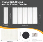 Oxydrily Stone Drying Mat for Kitchen Counter, Large Stone Dish Drying Mat - Image 3