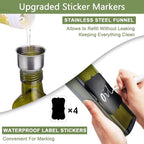 Leaflai 2 Pcs Green Glass Olive Oil Dispenser and Vinegar Dispenser Set - Image 6