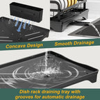 LIYI Dish Drying Rack and Sink Organiser, Removable Drainer Tray, Adjustable - Image 4