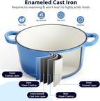 E-far 6 Quart Enameled Cast Iron Dutch Oven - Image 3