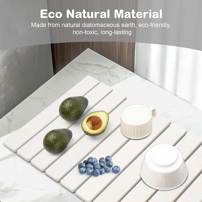 Large Stone Dish Drying Mat for Kitchen Counter, Collapsible Quick Drying Mat - Image 5