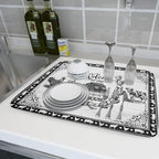 Farm Animal Dish Drying Mat 18x24 Inch Welcome to Our Farmhouse Microfiber Dish - Image 6