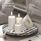 Black and White Kitchen Lazy Susan Turntable – Checkered Round Decorative Tray - Image 4