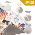 Vintage Patriotic Dish Drying Mat Cute Cats American Flag Drying Matt Kitchen - Image 4