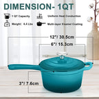 1 Quart Cast Iron Saucepan, Leonyo Enameled Sauce Pan - Image 2