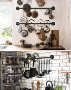 Industrail Pipe Pot Pan Rack, Wall mount Pot hangers Pan Haniging Rail Lid - Image 7