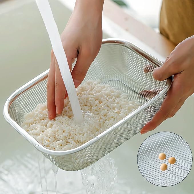 18/8 Stainless Steel Fine Mesh Strainer Basket - Image 3