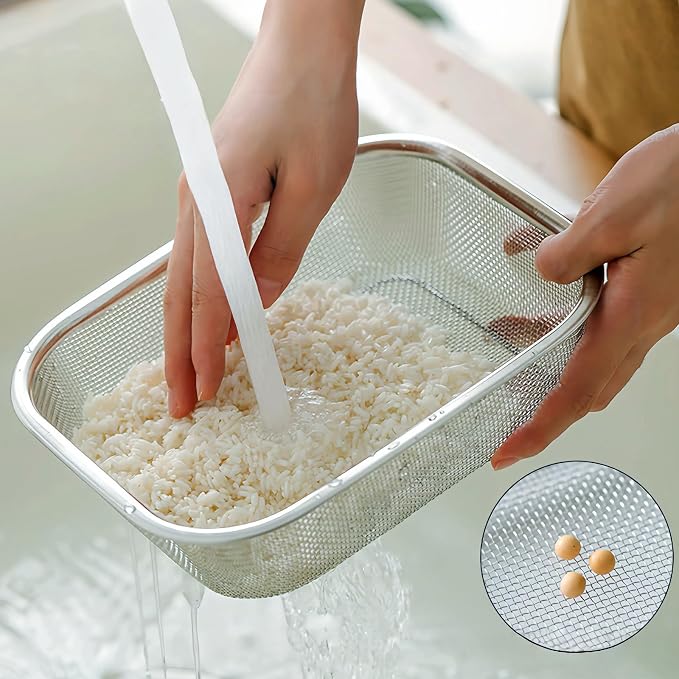 18/8 Stainless Steel Fine Mesh Strainer Basket - Image 6