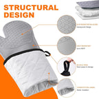 Extra Long Silicone Oven Mitts, Heat Resistant Oven Gloves - Image 3