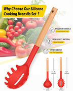 Silicone Pasta Fork and Ladle Spoon Set - Image 2