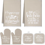 Sratte 6 Pcs Kitchen Decor Accessories Set Farmhouse Towels Pot Holders Oven by Sratte