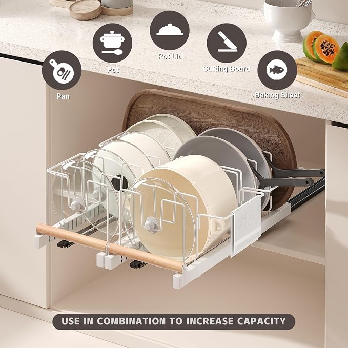 Magheo 2 Pack Pull Out Pots and Pans Organizer Under Cabinet - Image 2
