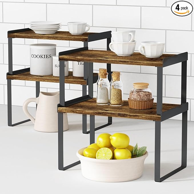 Goozii Kitchen Cabinet Organizers and Storage Shelves, Rustic Farmhouse Desk by Goozii